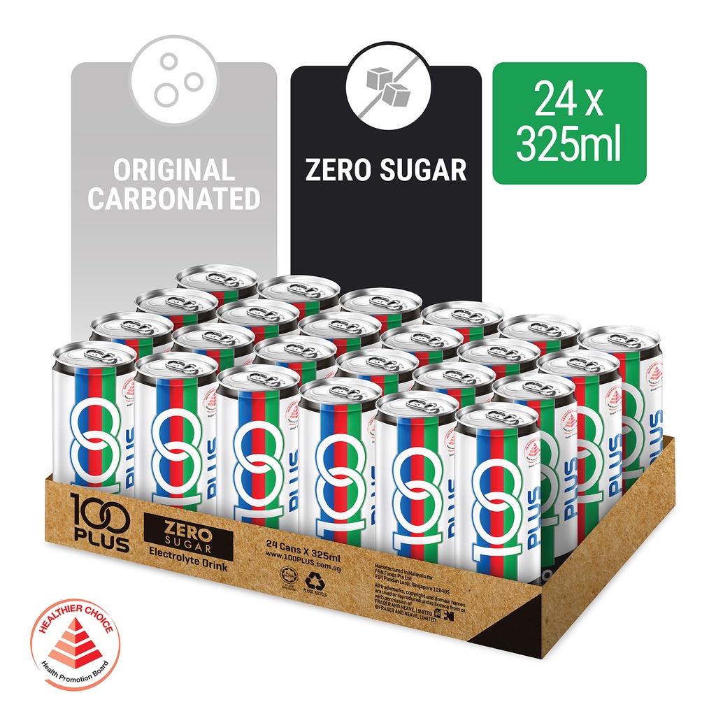 [Bundle of 24] 100 Plus Zero 325ML (Halal)