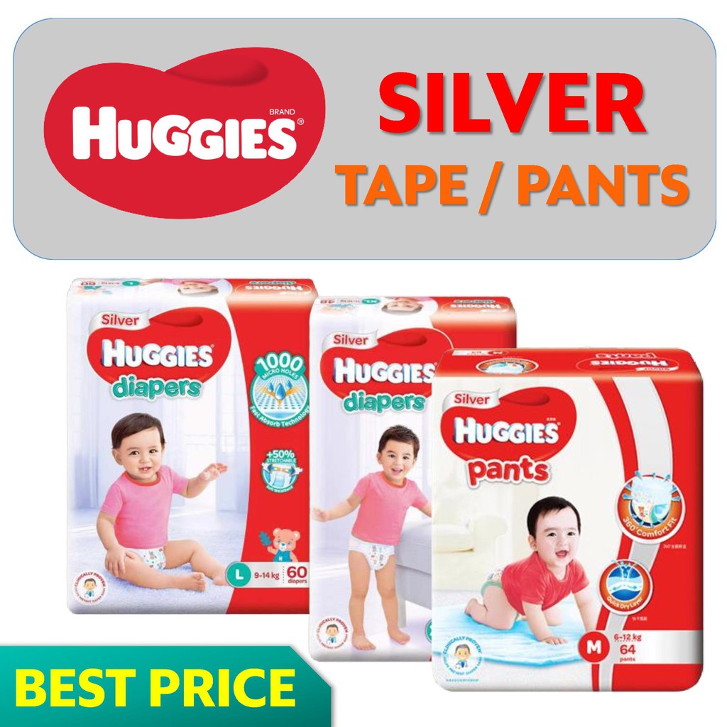 ? BEST DEAL ? Huggies Disposable Diaper - Silver Tape &amp; Silver Pants - Carton Sales