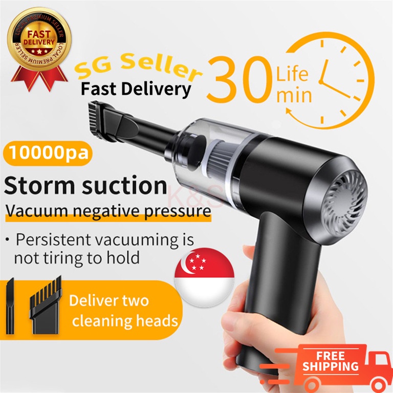 SG Stock Vacuum Cleaner USB Mini Handheld Vacuum Small Vacuum For Home/Car Wet And Dry 车载吸尘器 干湿两用